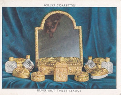 The Kings Art Treasures, 1938 - 31 Silver Gilt Toilet Service  - Wills Cigarette Card - Original - L Size - Furniture - Wills