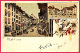 En L'état CPA Suisse Litho GRUSS Aus THUN (Thoune) BE ° Carl Künzli N° 1983 - Thoune / Thun