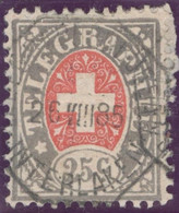 Heimat ZH WINTERTHUR 1885-01-03 Telegraphen-Stempel Auf 25Ct.Telegraphen-Marke Zu#15 - Telegraafzegels