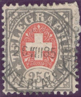 Heimat ZH WINTERTHUR 1885-01-03 Telegraphen-Stempel Auf 25Ct.Telegraphen-Marke Zu#15 - Telegrafo