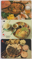 Singapore Old Phonecards Singtel Food Satay  Used 3 Cards - Levensmiddelen