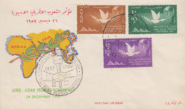 Enveloppe  FDC  1er  Jour   EGYPTE   Conférence  Des  Peuples  Afro - Asiatiques   1957 - Cartas & Documentos