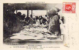 Cpa Afrique - Rivière Gambie - Sainte Marie De Bathurst - Un Coin Du Marché Au Poisson ...  ( S.9335) - Gambia
