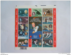 België Belgique 2006 Biljard Biljart International Sport Champions Planche 4 BL 128 3503-3513 Yv 3488-3499 MNH ** - 2002-… (€)