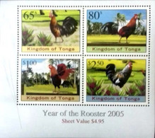 TONGA 2005 Year Of The Rooster MINIATURE SHEET MNH SG MS1607 CV£8.50 - Tonga (1970-...)