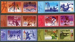 YUGOSLAVIA 1996 Olympic Games, Atlanta With Labels MNH / **.  Michel 2769-74 - Ungebraucht