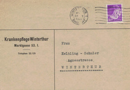 Krankenpflege Winterthur 1933 Portofreiheit No 895 - Ortsbrief - Franchise