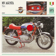 Transports - Sports Moto - Carte Fiche Technique Moto - MV Agusta 750 S ( Sport )(Italie 1973) - Sport Moto