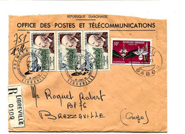 GABON 1973 - Affr.  Sur Lettre Recommandée + Cachet - Médecine Découverte De La Lèpre - Gabón (1960-...)