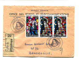 GABON 1973 - Affr.  Sur Lettre Recommandée + Cachet - Vitraux Sainte Thérèse De L'Enfant Jésus - Gabun (1960-...)