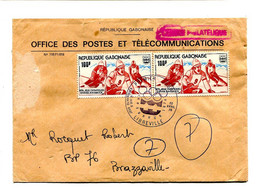 GABON 1976 - Affr.  Sur Lettre + Cachet - Jeux Olympiques Insbruck 76 Ski - Gabón (1960-...)