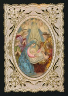 IMAGE PIEUSE H.PRENTJE CANIVET / DENTELLE  10.5 X 7 CM  JESUS MARIA JOSEPH    2 SCANS - Imágenes Religiosas