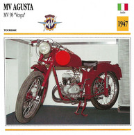 Transports-sports Moto-carte Fiche Technique Moto-MV Agusta MV 98 " Vespa " ( Tourisme )(Italie 1947) - Sport Moto