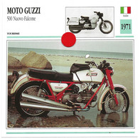 Transports - Sports Moto - Carte Fiche Technique Moto - Moto Guzzi 500 Nuovo Falcone ( Tourisme )(Italie 1971) - Sport Moto