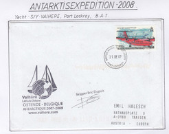British Antarctic Territory (BAT) 2007 Cover Yacht S/Y Vaihere Oostende Si Skipper Ca Port Lockroy 21 DE 07 (AB204) - Covers & Documents