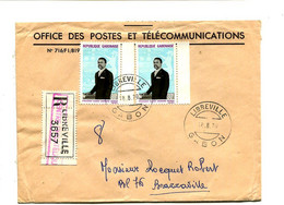 GABON 1970 - Affr. Sur Lettre Recommandée - Président Albert Bernard Bongo - Gabon