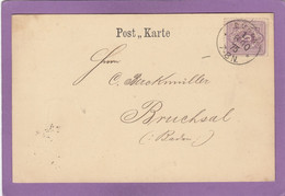 FIRMENKARTE AUS DÜREN NACH BRUCHSAL,1875. - Briefe U. Dokumente