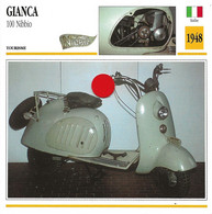 Transports - Sports Moto - Carte Fiche Technique Moto - Gianca 100 Nibbio ( Tourisme )( Italie 1948 ) - Sport Moto