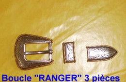 Boucle Ceinture De Type "RANGER" 3 Pièces Plaquée OR & ARGENT  ! - Other & Unclassified