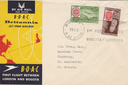 Columbia Bogota Commercial BOAC Cover To UK 1969 - Colombia
