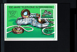 1981 - Austria Max.Card Mi. 1672 - Post & Telecom - Telephone - 100 Years - Cancel Elsenstadt [GC173] - Maximumkaarten