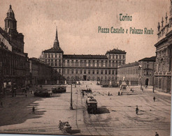 TORINO / PIAZZA CASTELLO E PALAZZO REALE / 4 TRAMWAYS - Otros Monumentos Y Edificios