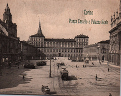 TORINO / PIAZZA CASTELLO E PALAZZO REALE / 4 TRAMWAYS - Autres Monuments, édifices