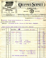 FACTURE.ALLEMAGNE.ELBERFELD.MANUFACTURE D'OUTILS POUR CYCLES ET AUTOMOBILES.QUENNET-SCHMITT. - Auto's