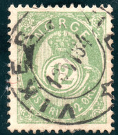 586.NORWAY 1882-1884 12 ORE,MICHEL 38,SCOTT 41 - Gebruikt