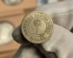 Cuba Ficha Vale Para Una Ración Central Santa Lucia Gibara 1884 - Monedas / De Necesidad