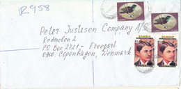 Zambia Registered Cover Sent To Denmark 14-8-2000 Topic Stamps Mahatma Gandhi, BIRDS (from The Embassy Of Russia Lusaka) - Zambia (1965-...)