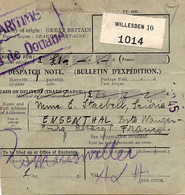Oblitérations Postales Sur Fiscaux - Bulletin D'expédition De Colis Postaux  De WILLESDEN En 1936 . - Sonstige & Ohne Zuordnung