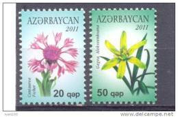 2011. Azerbaijan,  Definitives, Flowers, 2v, Mint/** - Azerbeidzjan