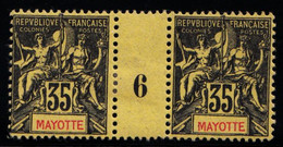 MAYOTTE - N° 18 - 35c Noir/Jaune - MILLESIME 6. - Unused Stamps