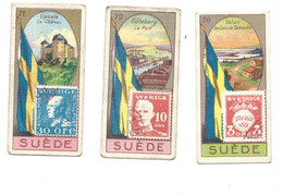 Chromo X 3 Suede Sweden Sverige Drapeau Timbre Flag Stamp  2 Scans Rare 60 X 30 Mm Pub: Victoria - Victoria