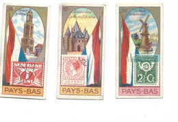 Chromo X 3 Pays-Bas Hollande  Nederland Drapeau Timbre Flag Stamp  2 Scans Rare 60 X 30 Mm Pub: Victoria - Victoria