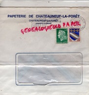 87- CHATEAUNEUF LA FORET - GRANDE ENVELOPPE PAPETERIE DE CHATEAUNEUF -1969 - Imprenta & Papelería