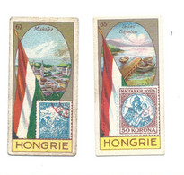 Chromo X 2 Hongrie Magyarország Hungary Drapeau Timbre Flag Stamp 2 Scans Rare 60 X30 Mm Pub: Victoria - Victoria