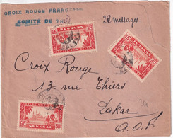 CROIX-ROUGE De THIES - SENEGAL - ENVELOPPE => DAKAR - RED CROSS - Lettres & Documents