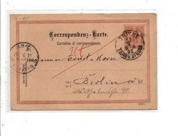 AUTRICHE ENTIER CARTE DE TRIESTE 1892 - Eastern Austria