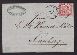 Germany - Baden: Cover / Folded Letter, 1871, 1 Stamp, Heraldry, Messkirch To Nurnberg (minor Damage, See Scan) - Briefe U. Dokumente