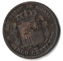 Spanien - Spain - 5 Centimos 1877 - Münzen Der Provinzen