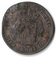 Spanien - Spain - 10 Centimos 1877 - Münzen Der Provinzen