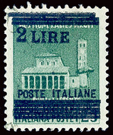 ITALY ITALIA LUOGOTENENZA 1945 2 LIRE PRIMA SBARRETTA SPOSTATA A SINISTRA  (Sass. 525d) USATO - Gebraucht