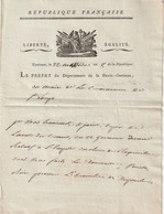 Préfet Haute Garonne TOULOUSE 22 Messidor An 8 à Maire Commune De St Loup - Historische Dokumente