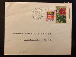 LETTRE TP ROSE 0,20 + AMIENS 0,05 OBL.MEC.13-9 1962 PARIS RP - Altri & Non Classificati