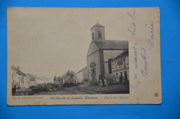Termes 1906 Près De Chiny: Place De L'église Animée Avec Café - Chiny