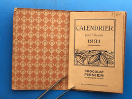 1931 Calendrier  Petit Format : Agenda-☛Chocolat Menier -☛memento-Notes écrites Au Crayon De Cahier Effaçables... - Petit Format : 1921-40