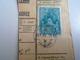 D187434   Parcel Card  (cut) Hungary 1941 CSEPREG -Kapuvár - Colis Postaux