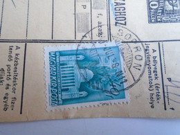 D187437   Parcel Card  (cut) Hungary 1941 SOPRON  -Kapuvár - Paquetes Postales